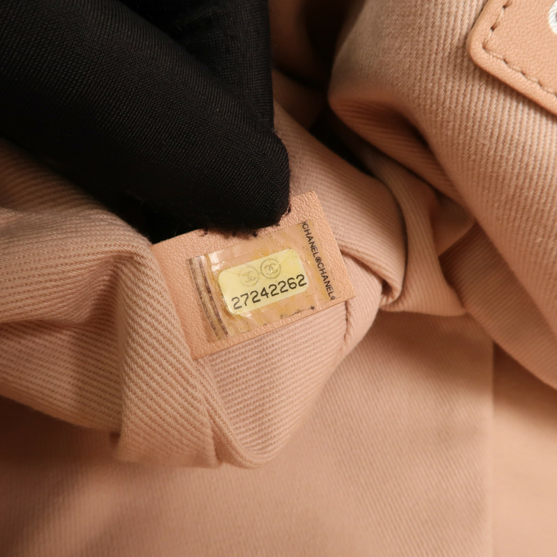 CHANEL 帆布Deauville Tote Bag銀扣手挽肩背兩用袋-6