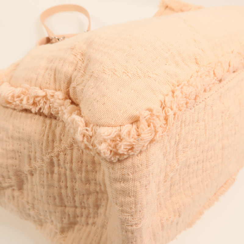 CHANEL 帆布Deauville Tote Bag銀扣手挽肩背兩用袋-13