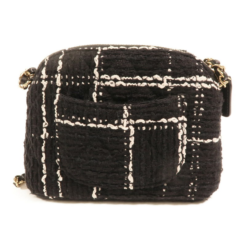 CHANEL 粗花呢Mini Clutch With Chain Bag金扣鏈帶肩背袋-1