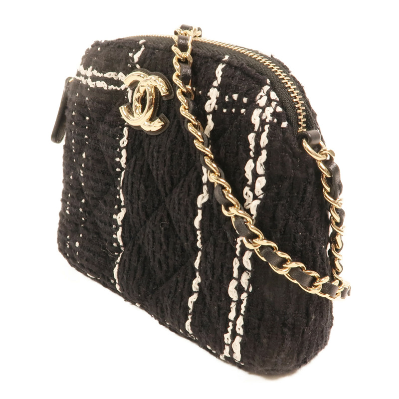 CHANEL 粗花呢Mini Clutch With Chain Bag金扣鏈帶肩背袋-2