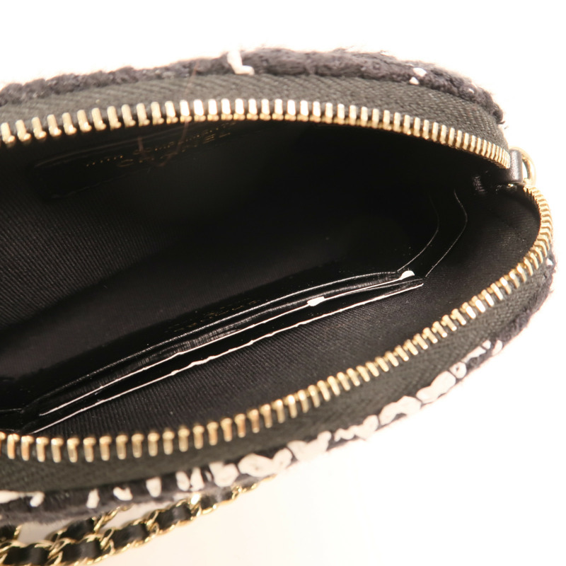 CHANEL 粗花呢Mini Clutch With Chain Bag金扣鏈帶肩背袋-4