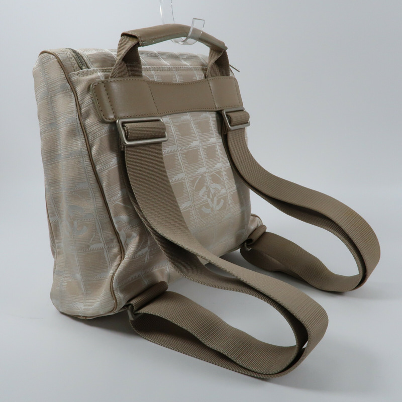 CHANEL 帆布New Travel Line Backpack銀扣背包-4