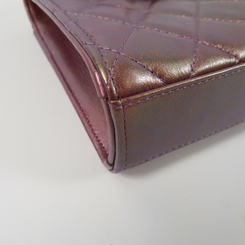 CHANEL 羊皮皮革Phone Case金扣鏈帶肩背袋-4