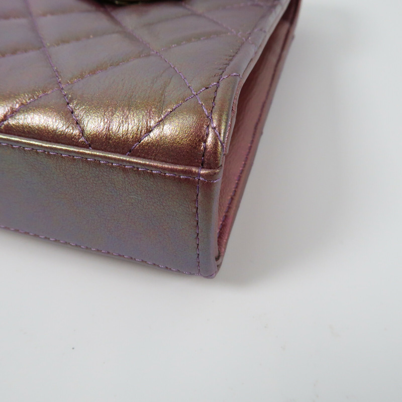 CHANEL 羊皮皮革Phone Case金扣鏈帶肩背袋-5