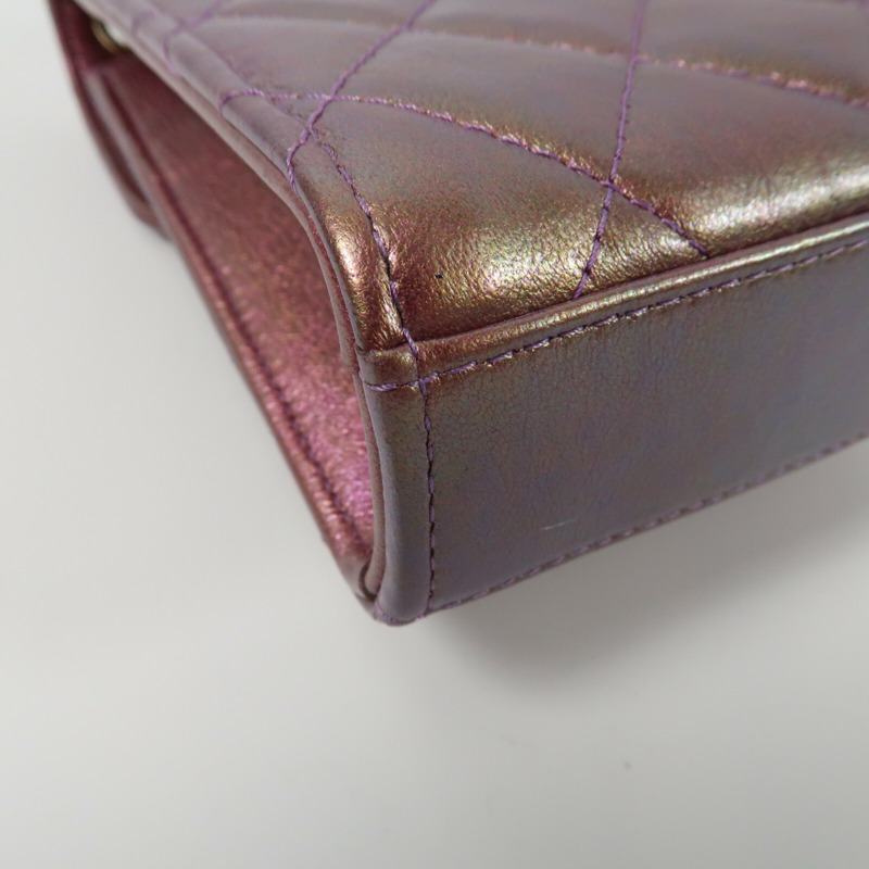 CHANEL 羊皮皮革Phone Case金扣鏈帶肩背袋-6