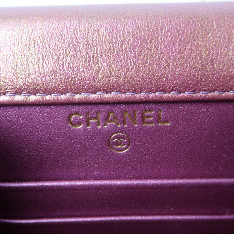 CHANEL 羊皮皮革Phone Case金扣鏈帶肩背袋-11