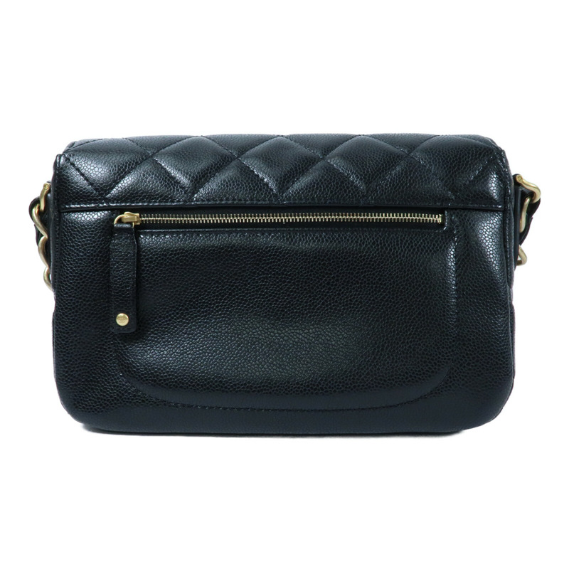 CHANEL 牛皮皮革Chain Shoulder金扣鏈帶肩背袋-1