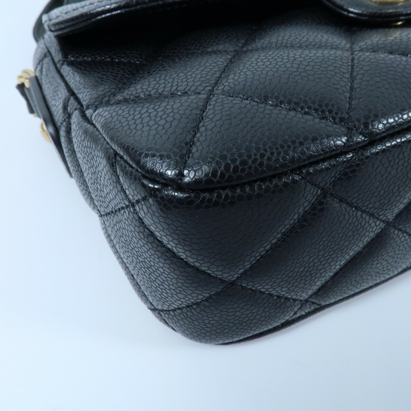 CHANEL 牛皮皮革Chain Shoulder金扣鏈帶肩背袋-4