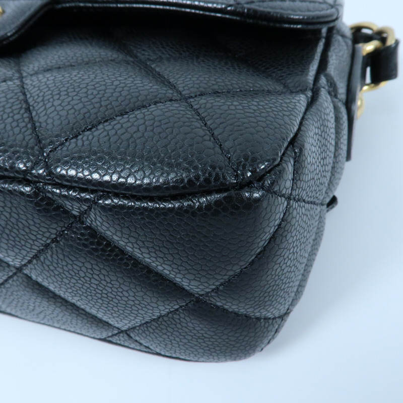 CHANEL 牛皮皮革Chain Shoulder金扣鏈帶肩背袋-5