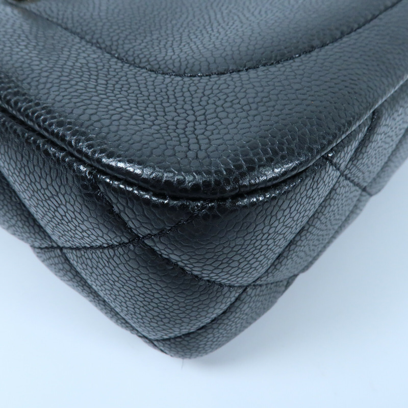 CHANEL 牛皮皮革Chain Shoulder金扣鏈帶肩背袋-6