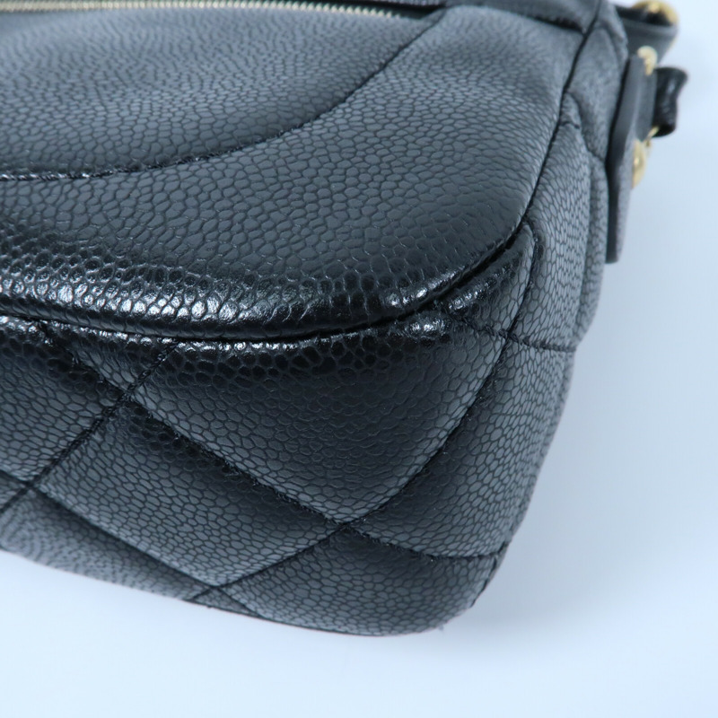 CHANEL 牛皮皮革Chain Shoulder金扣鏈帶肩背袋-7