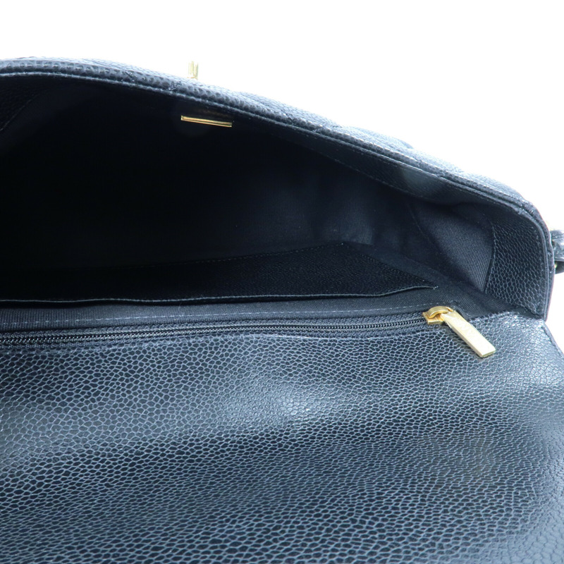 CHANEL 牛皮皮革Chain Shoulder金扣鏈帶肩背袋-13