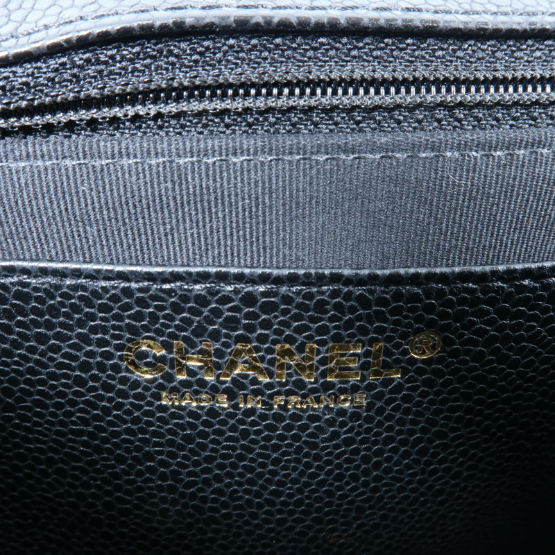 CHANEL 牛皮皮革Chain Shoulder金扣鏈帶肩背袋-14