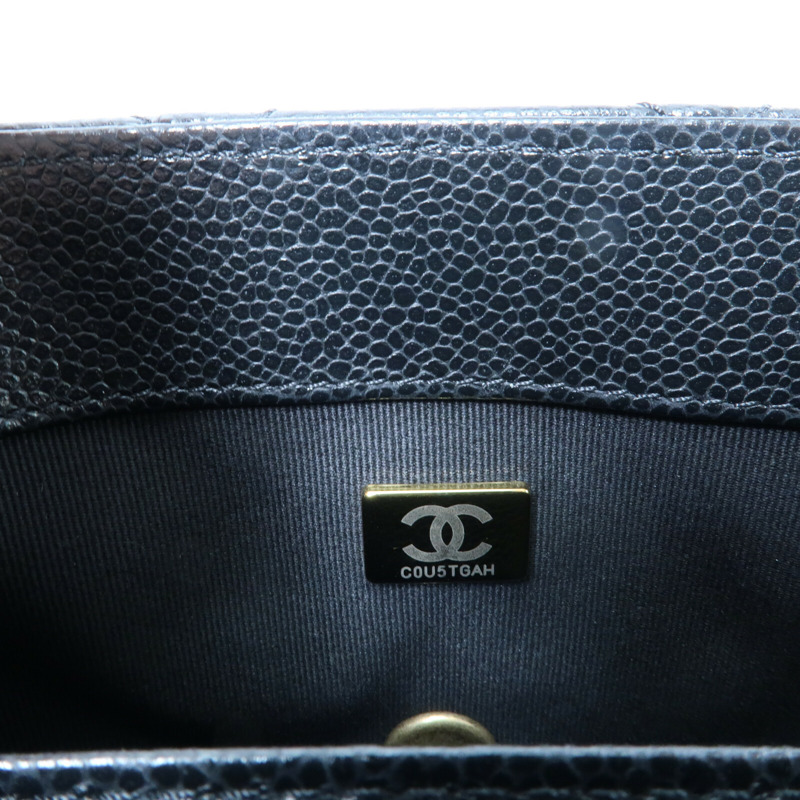 CHANEL 牛皮皮革Chain Shoulder金扣鏈帶肩背袋-15