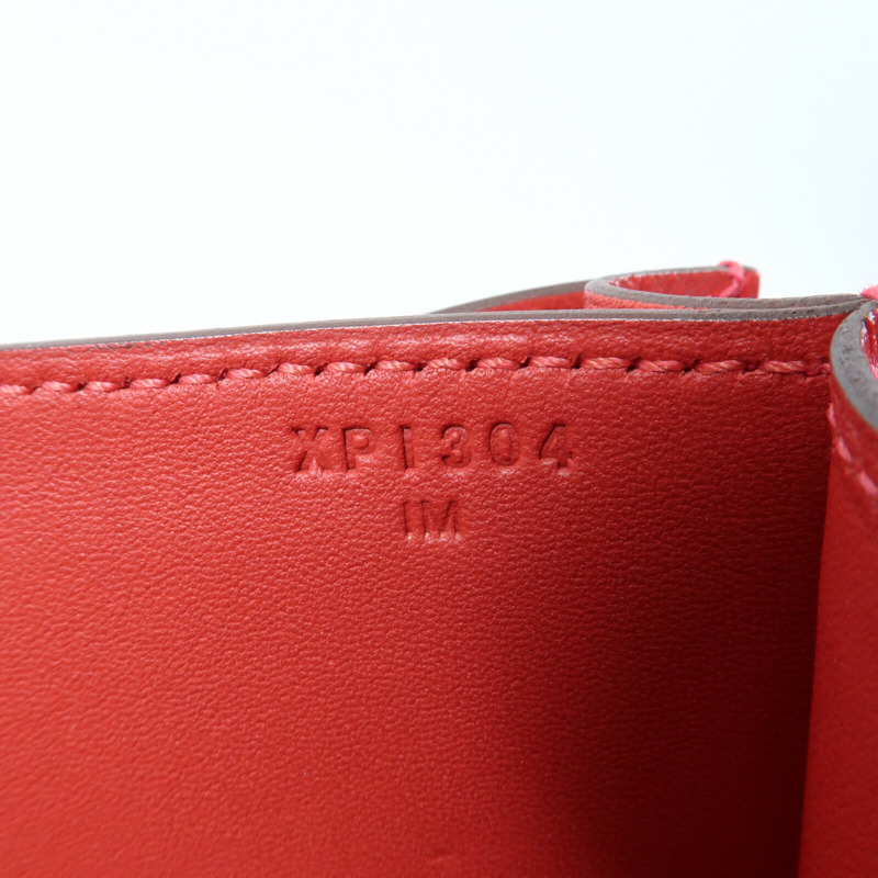 HERMES 【Hermes Fair】Epsom皮革Constance 24金扣肩背袋Rouge Casaque-12