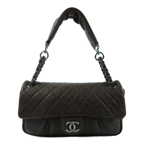 CHANEL 牛皮皮革Shoulder Bag銀扣鏈帶肩背袋