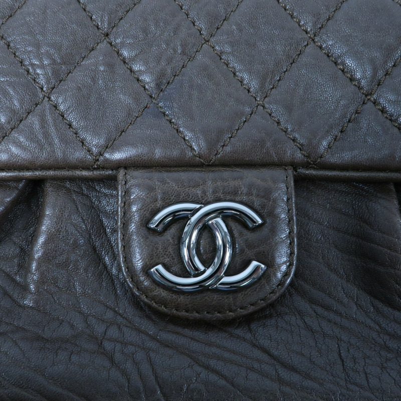 CHANEL 牛皮皮革Shoulder Bag銀扣鏈帶肩背袋-12