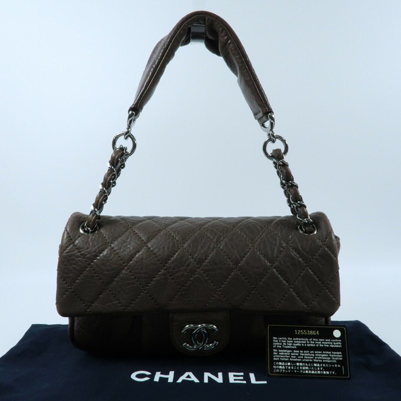 CHANEL 牛皮皮革Shoulder Bag銀扣鏈帶肩背袋-14