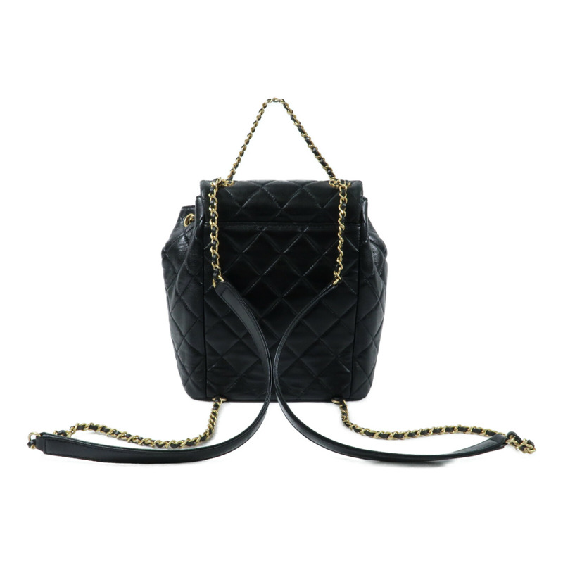 CHANEL 羊皮皮革Backpack金扣背包-1