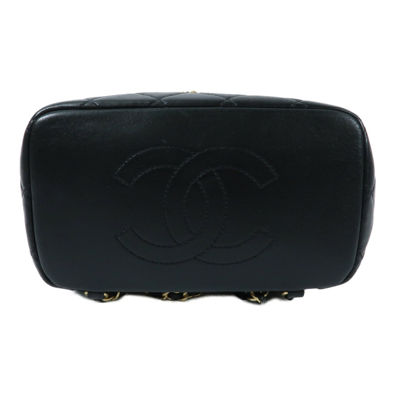 CHANEL 羊皮皮革Backpack金扣背包-3