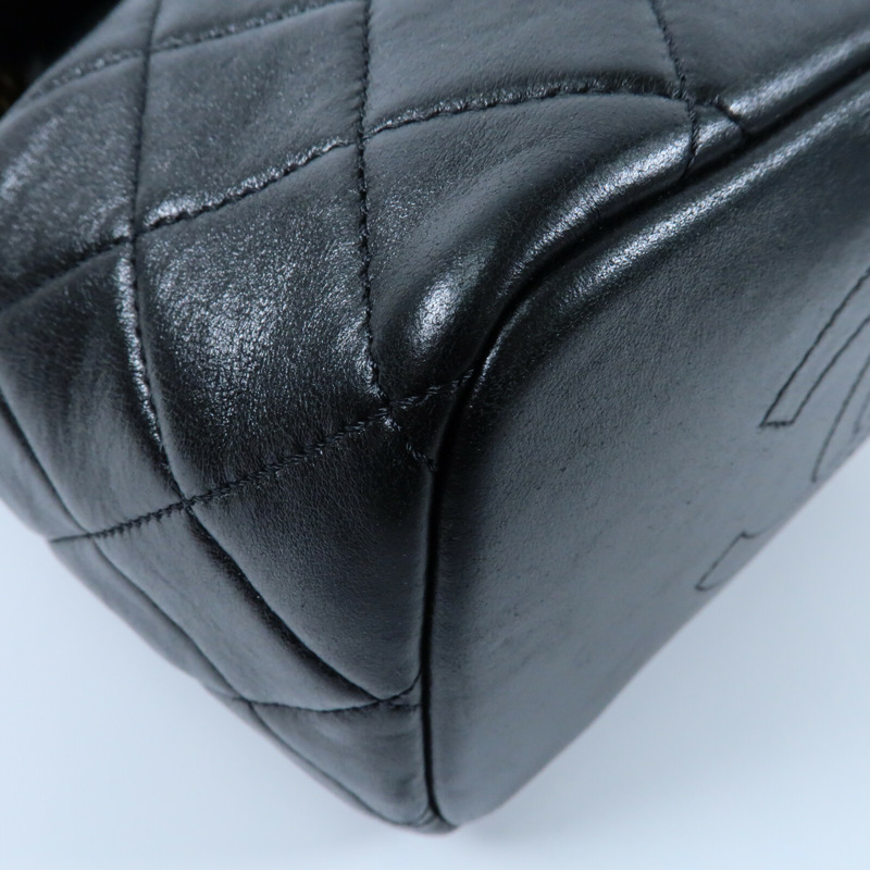 CHANEL 羊皮皮革Backpack金扣背包-5