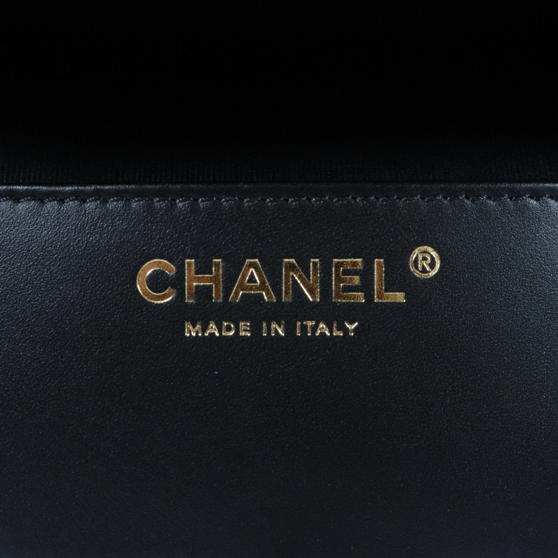 CHANEL 羊皮皮革Backpack金扣背包-12