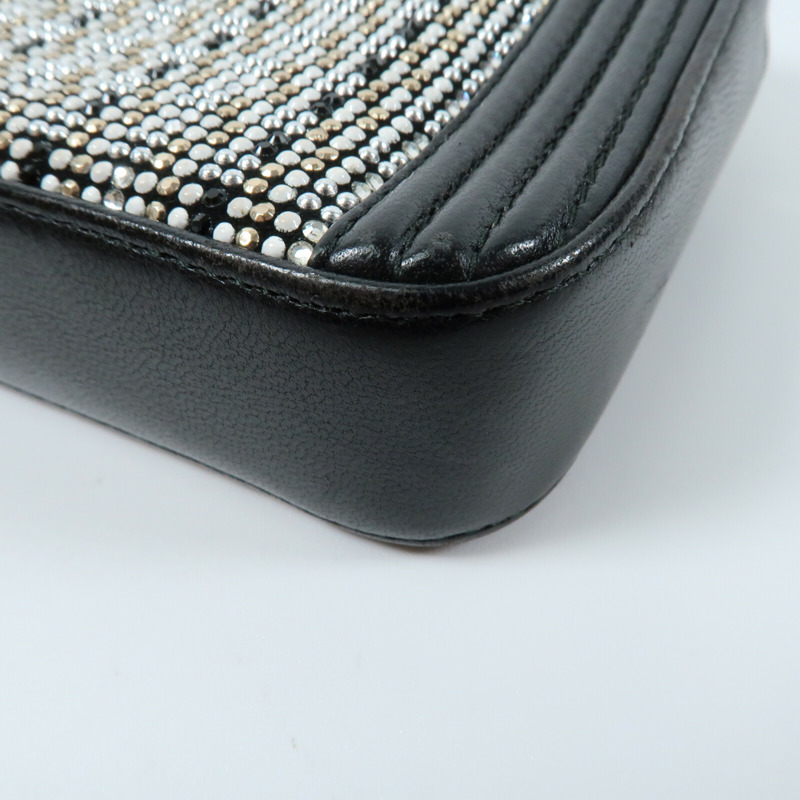 CHANEL 牛皮皮革Boy Double Zip Clutch Bag銀扣鏈帶肩背袋-5