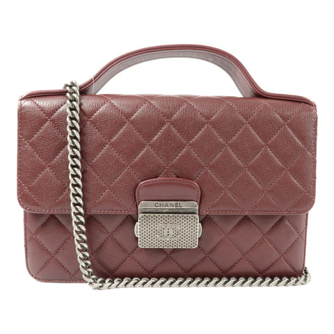 CHANEL 牛皮皮革CC University Flap Bag鏈帶手挽肩背兩用袋