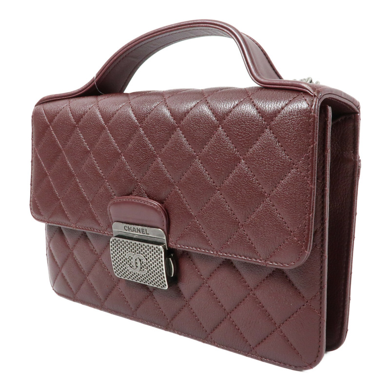 CHANEL 牛皮皮革CC University Flap Bag鏈帶手挽肩背兩用袋-2