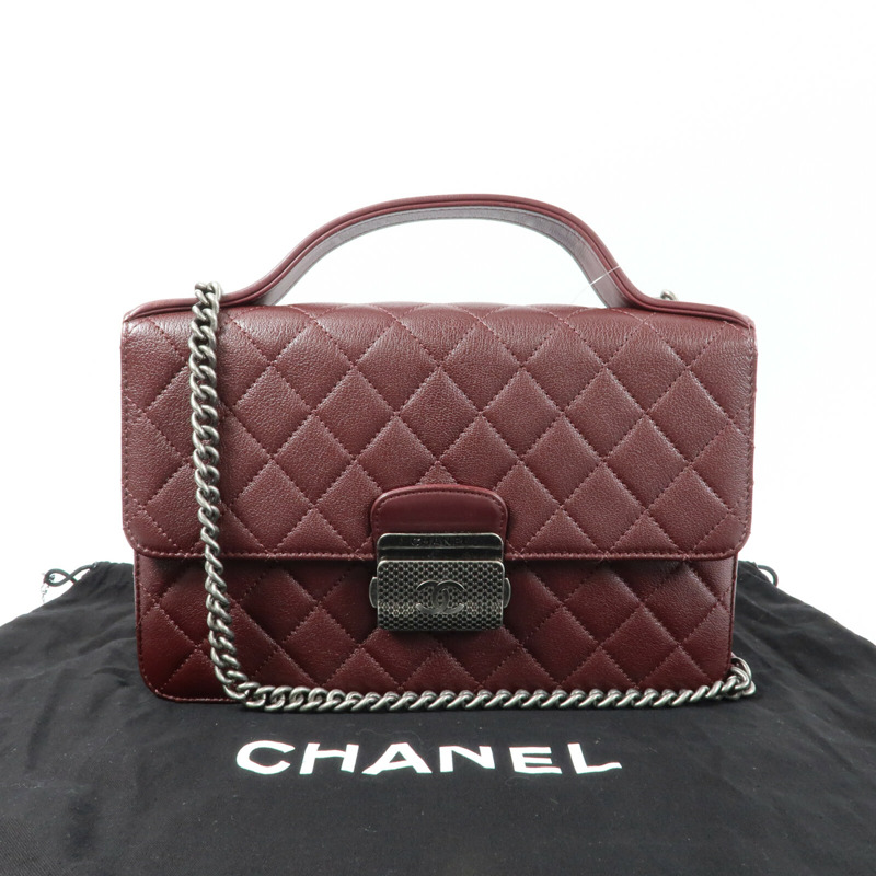 CHANEL 牛皮皮革CC University Flap Bag鏈帶手挽肩背兩用袋-14