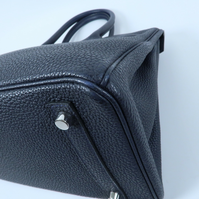 HERMES 【Hermes Fair】HERMES Togo皮革Birkin 30銀扣手挽袋Bleu ZelligeEtain-7