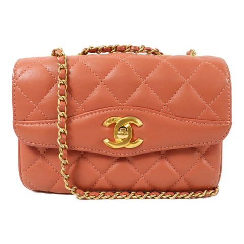 CHANEL 羊皮皮革Chain Shoulder金扣鏈帶肩背袋