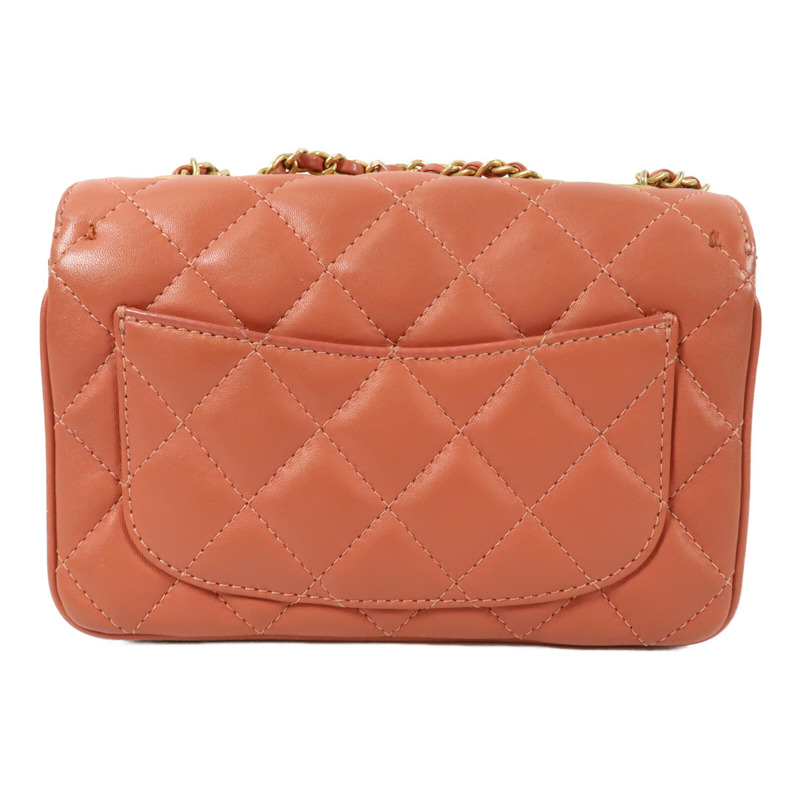 CHANEL 羊皮皮革Chain Shoulder金扣鏈帶肩背袋-1