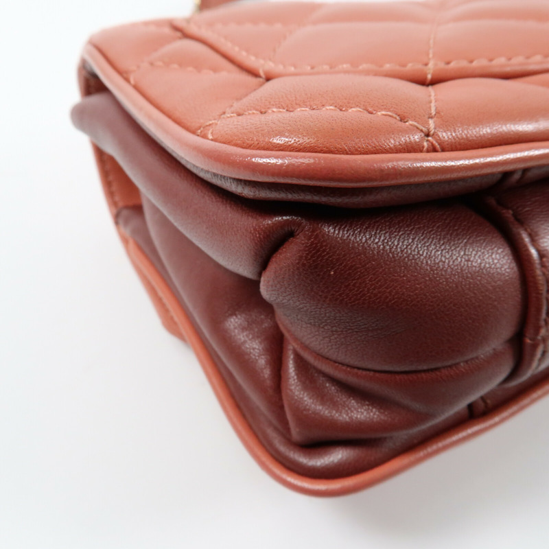 CHANEL 羊皮皮革Chain Shoulder金扣鏈帶肩背袋-7