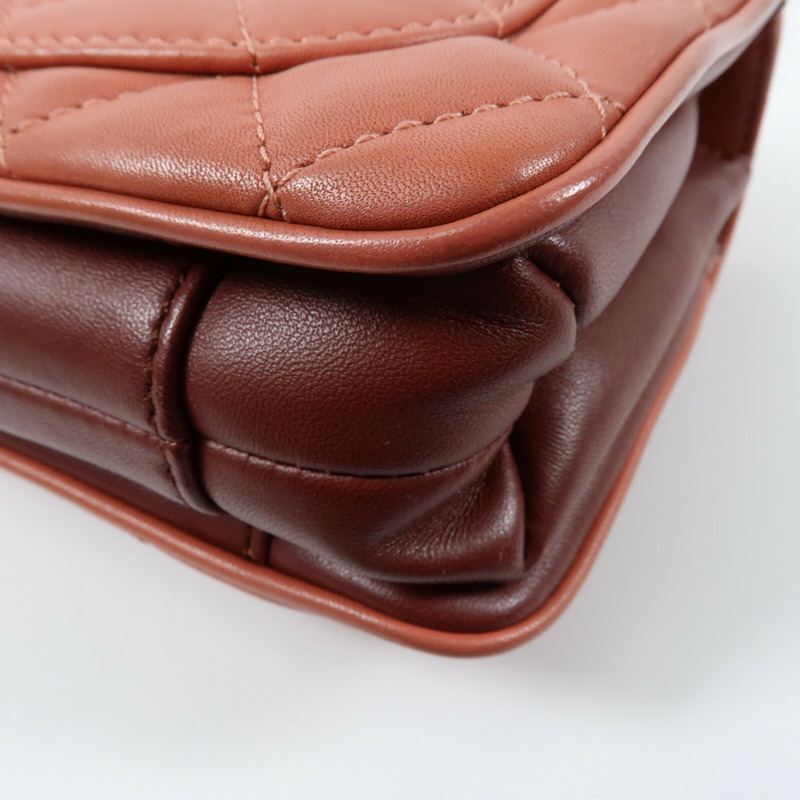 CHANEL 羊皮皮革Chain Shoulder金扣鏈帶肩背袋-8