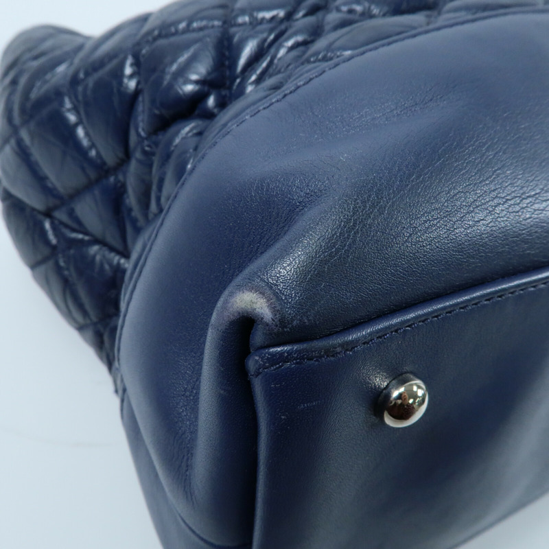 CHANEL 牛皮皮革Chain Shoulder銀扣鏈帶手挽肩背兩用袋-4