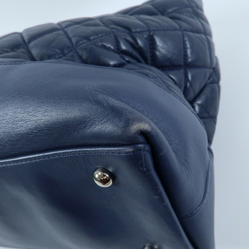 CHANEL 牛皮皮革Chain Shoulder銀扣鏈帶手挽肩背兩用袋-5