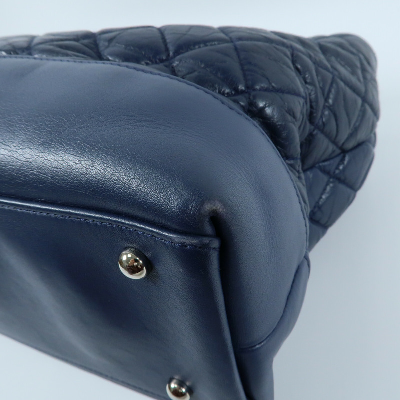 CHANEL 牛皮皮革Chain Shoulder銀扣鏈帶手挽肩背兩用袋-7