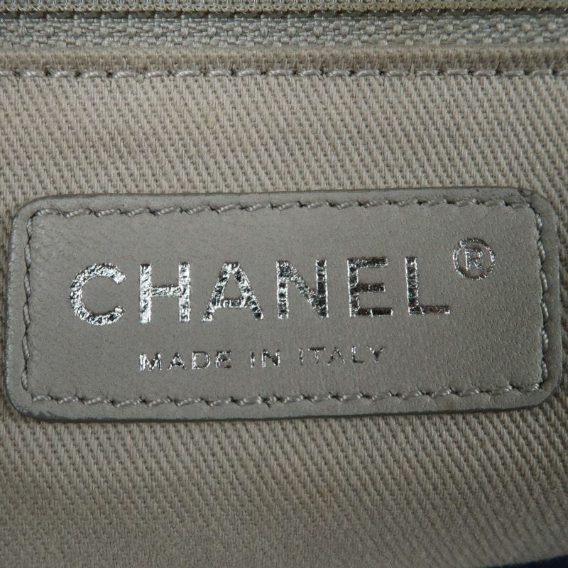 CHANEL 牛皮皮革Chain Shoulder銀扣鏈帶手挽肩背兩用袋-12