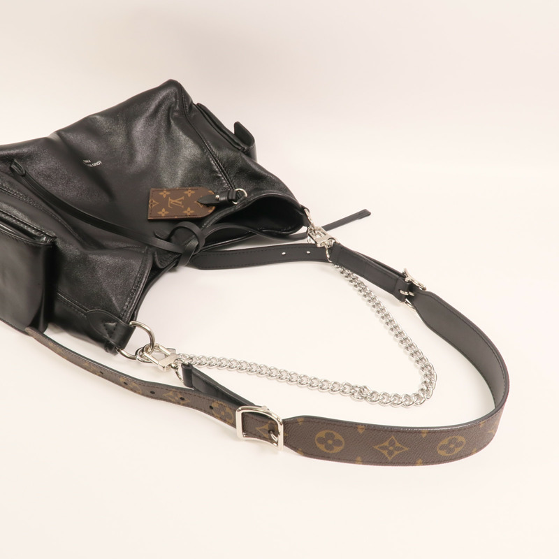 LOUIS VUITTON 牛皮皮革CarryAll Cargo Vibe PM銀扣手挽肩背兩用袋-7