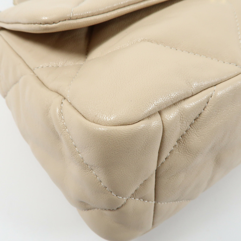 CHANEL 羊皮皮革C19 Small鏈帶手挽肩背兩用袋-4