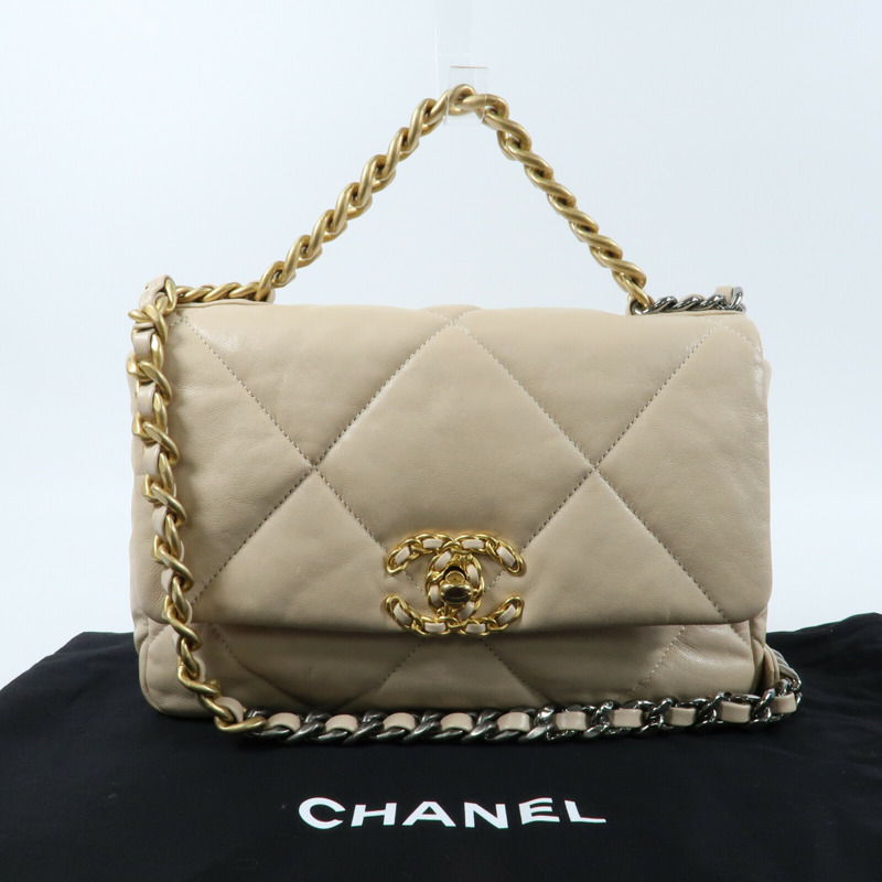 CHANEL 羊皮皮革C19 Small鏈帶手挽肩背兩用袋-13