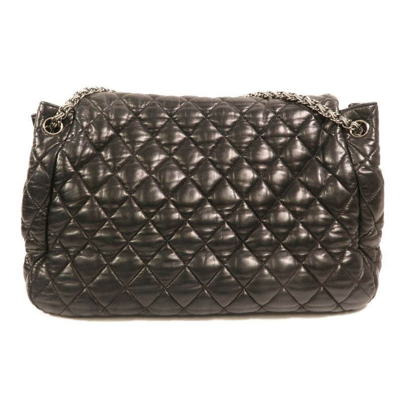 CHANEL 羊皮皮革Paris Moscou Flap Bag銀扣鏈帶肩背袋-1