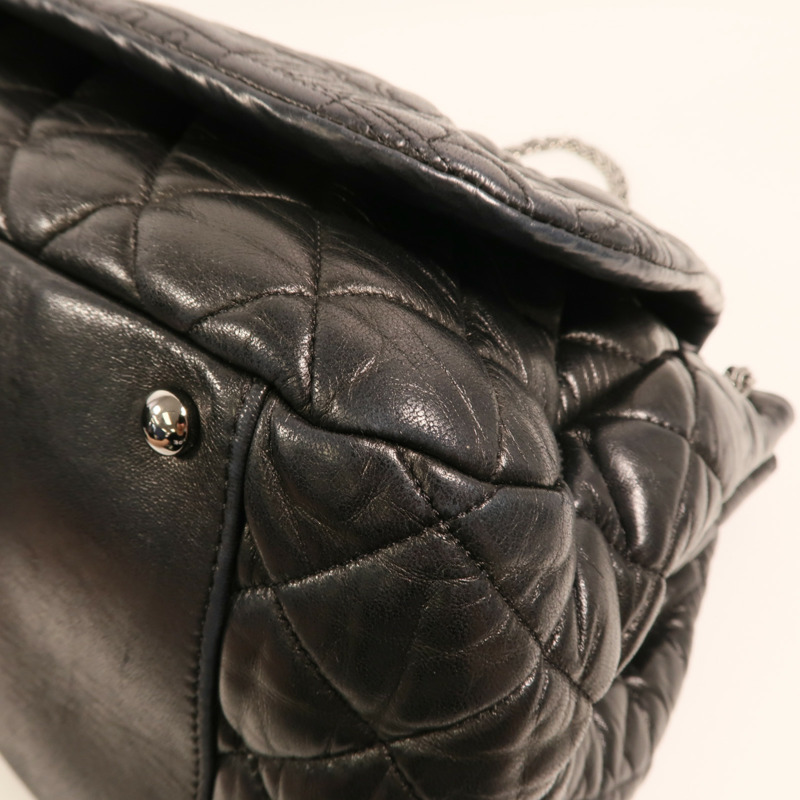 CHANEL 羊皮皮革Paris Moscou Flap Bag銀扣鏈帶肩背袋-14