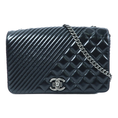 CHANEL 牛皮皮革Coco Boy Flap Bag鏈帶肩背袋