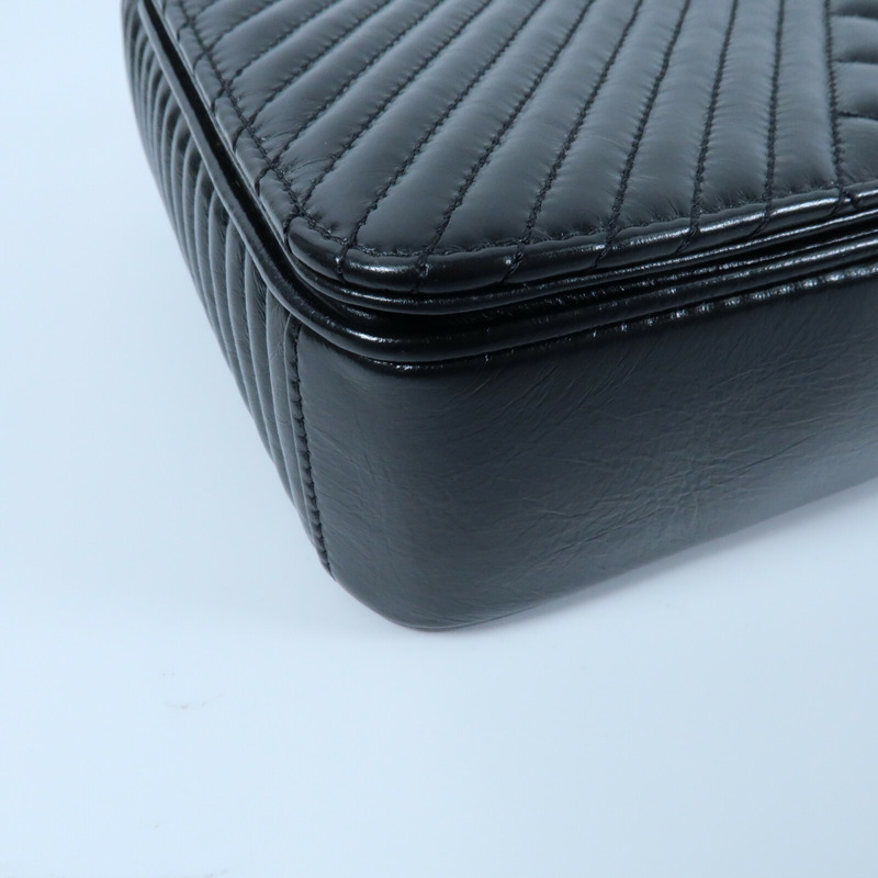 CHANEL 牛皮皮革Coco Boy Flap Bag鏈帶肩背袋-4