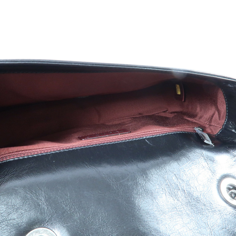 CHANEL 牛皮皮革Coco Boy Flap Bag鏈帶肩背袋-12