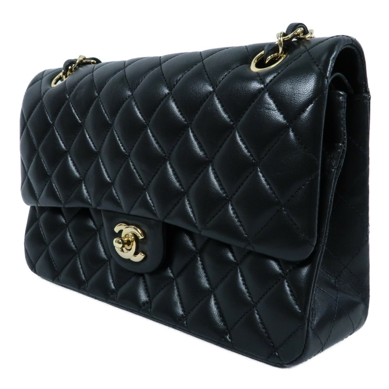 CHANEL 羊皮皮革Classic 25金扣鏈帶肩背袋-2