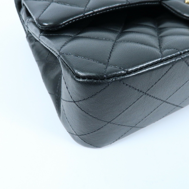 CHANEL 羊皮皮革Classic 25金扣鏈帶肩背袋-4