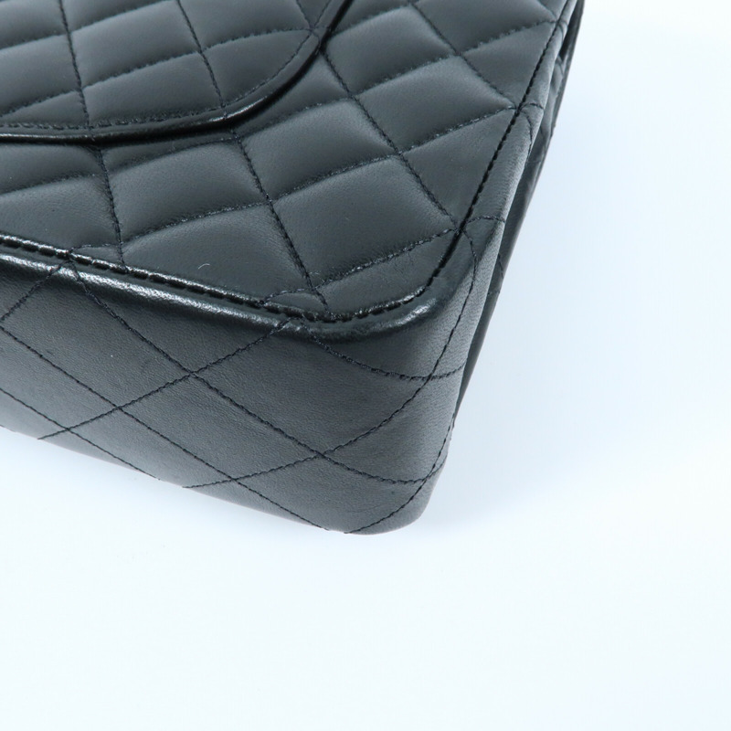 CHANEL 羊皮皮革Classic 25金扣鏈帶肩背袋-7